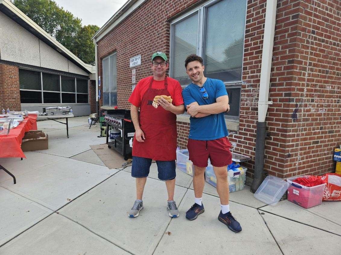Members preparing food